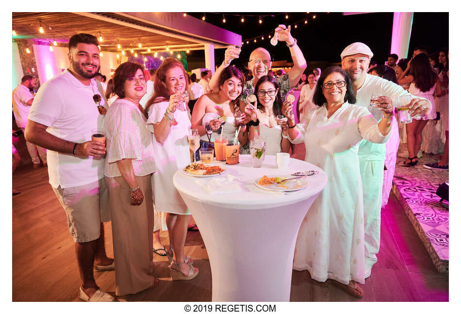  Anuj and Shruthi’s White Dress Pre-Wedding Welcome Party | Cancun, Mexico |  Destination Wedding Photographers.