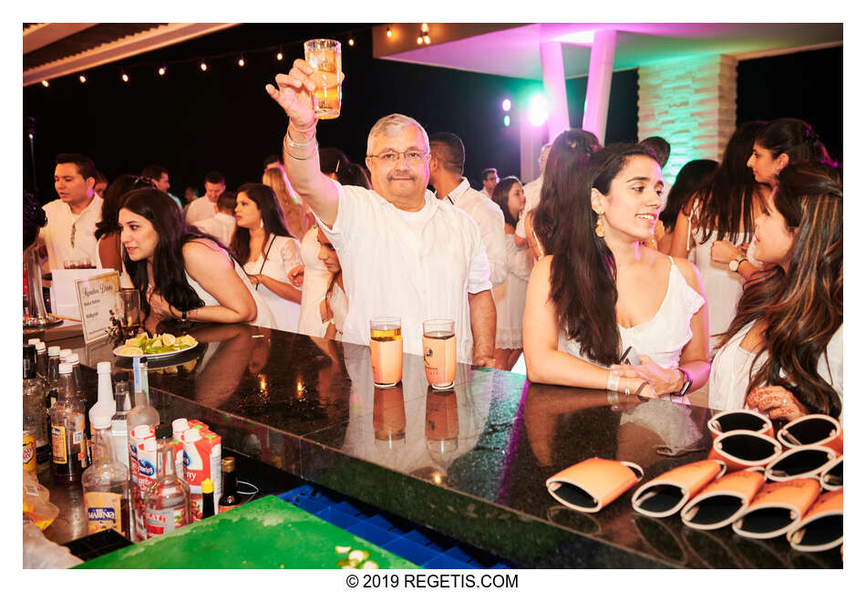  Anuj and Shruthi’s White Dress Pre-Wedding Welcome Party | Cancun, Mexico |  Destination Wedding Photographers.