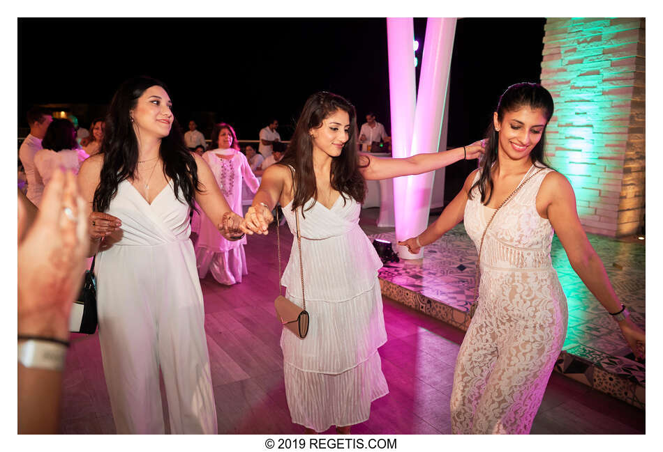  Anuj and Shruthi’s White Dress Pre-Wedding Welcome Party | Cancun, Mexico |  Destination Wedding Photographers.