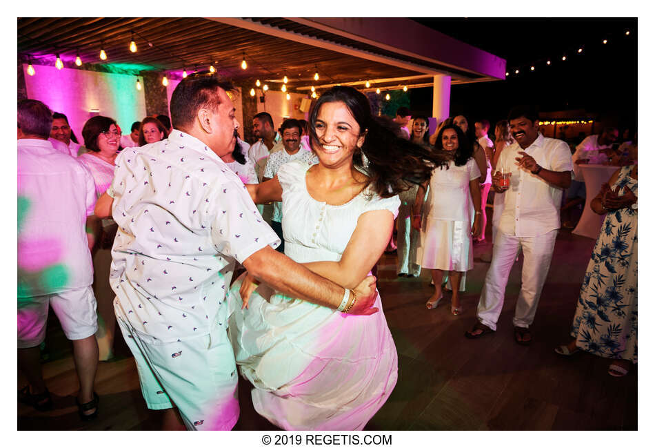  Anuj and Shruthi’s White Dress Pre-Wedding Welcome Party | Cancun, Mexico |  Destination Wedding Photographers.