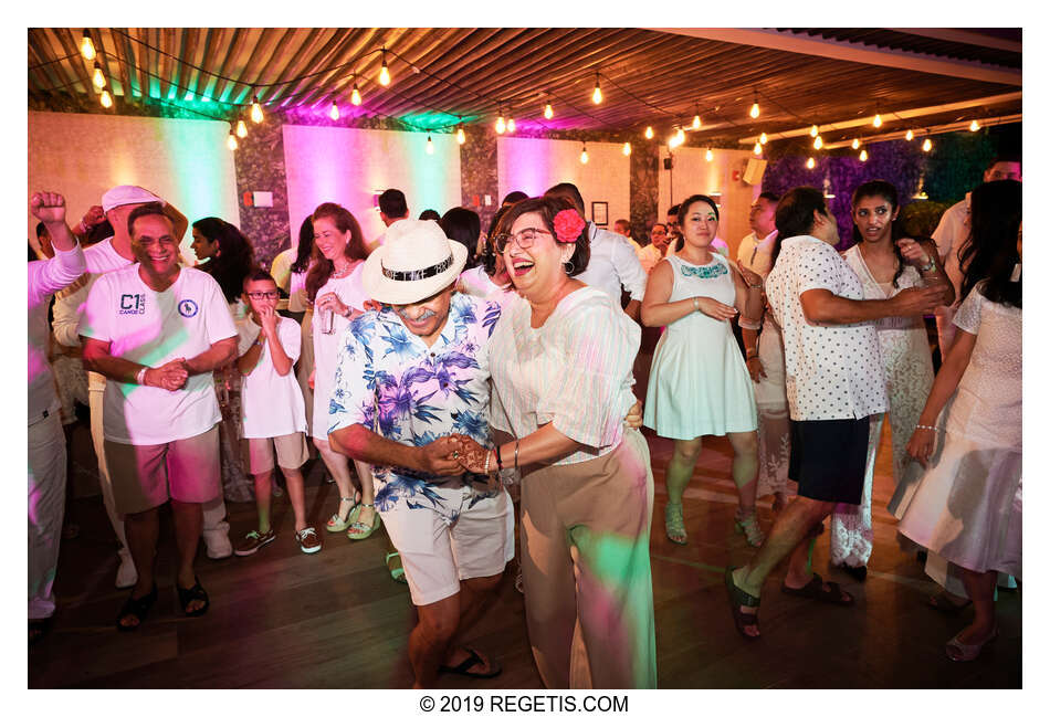  Anuj and Shruthi’s White Dress Pre-Wedding Welcome Party | Cancun, Mexico |  Destination Wedding Photographers.