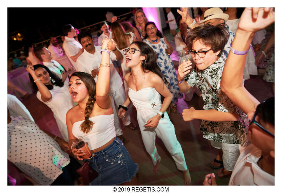  Anuj and Shruthi’s White Dress Pre-Wedding Welcome Party | Cancun, Mexico |  Destination Wedding Photographers.