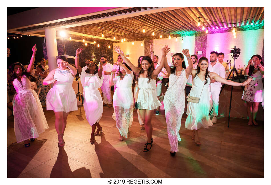  Anuj and Shruthi’s White Dress Pre-Wedding Welcome Party | Cancun, Mexico |  Destination Wedding Photographers.