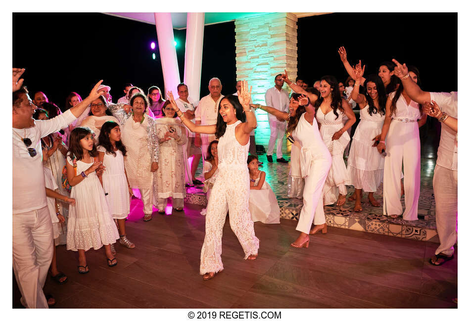  Anuj and Shruthi’s White Dress Pre-Wedding Welcome Party | Cancun, Mexico |  Destination Wedding Photographers.