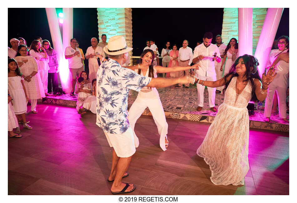  Anuj and Shruthi’s White Dress Pre-Wedding Welcome Party | Cancun, Mexico |  Destination Wedding Photographers.