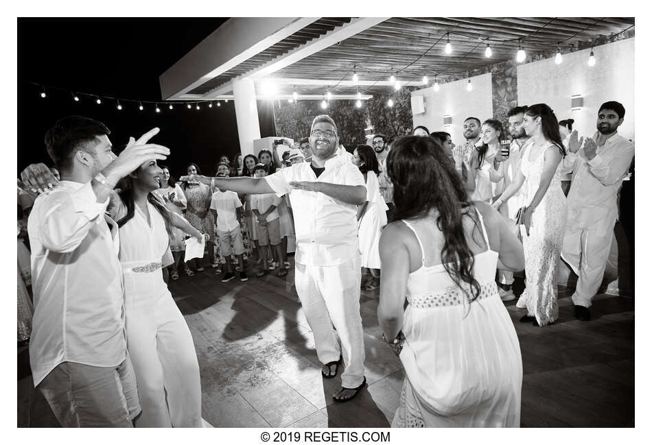  Anuj and Shruthi’s White Dress Pre-Wedding Welcome Party | Cancun, Mexico |  Destination Wedding Photographers.