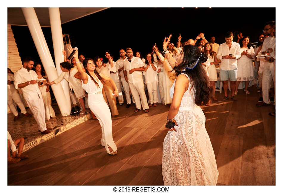  Anuj and Shruthi’s White Dress Pre-Wedding Welcome Party | Cancun, Mexico |  Destination Wedding Photographers.