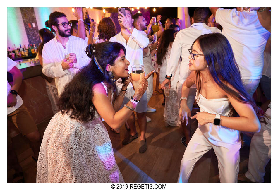  Anuj and Shruthi’s White Dress Pre-Wedding Welcome Party | Cancun, Mexico |  Destination Wedding Photographers.