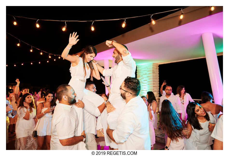  Anuj and Shruthi’s White Dress Pre-Wedding Welcome Party | Cancun, Mexico |  Destination Wedding Photographers.