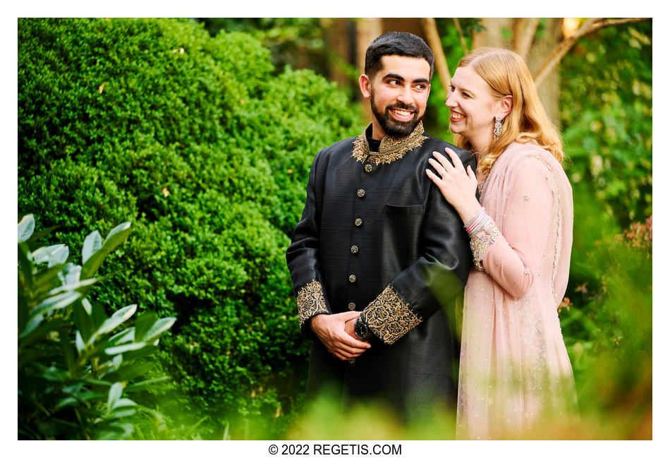 A candid engagement photograph of Abdus and Katie