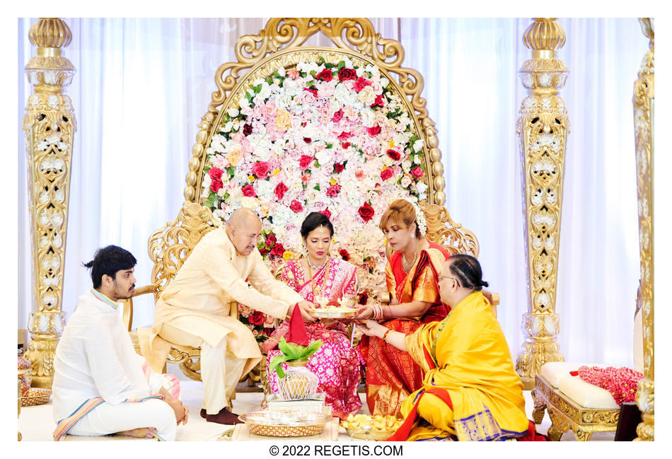 Hindu Wedding Rituals being performed on the Mandap