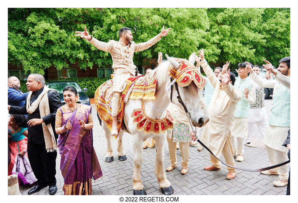 Baraat - groom’s procession on his horse.