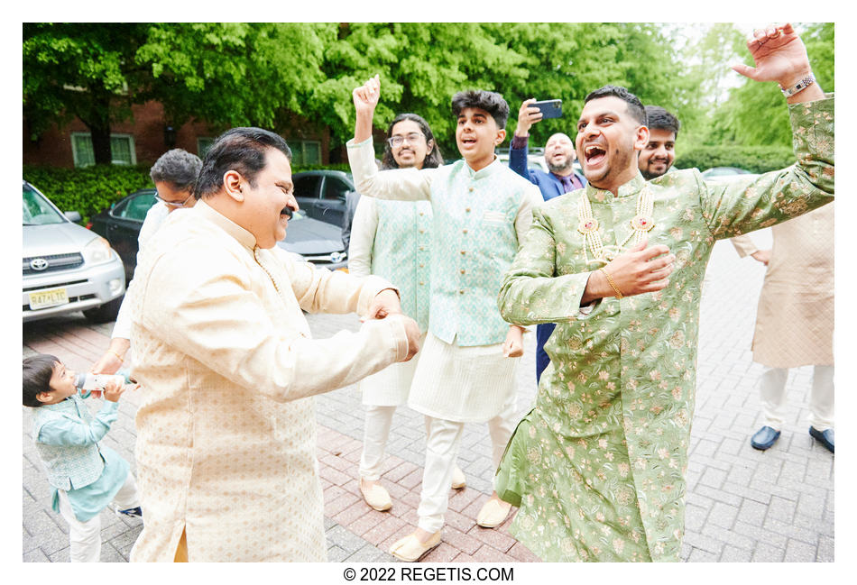 Baraat - brother of the groom dancing.