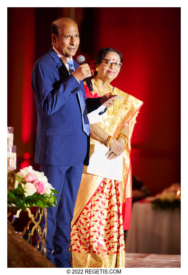 Father of the bride giving his speach at his Daughter’s Indian Wedding Reception