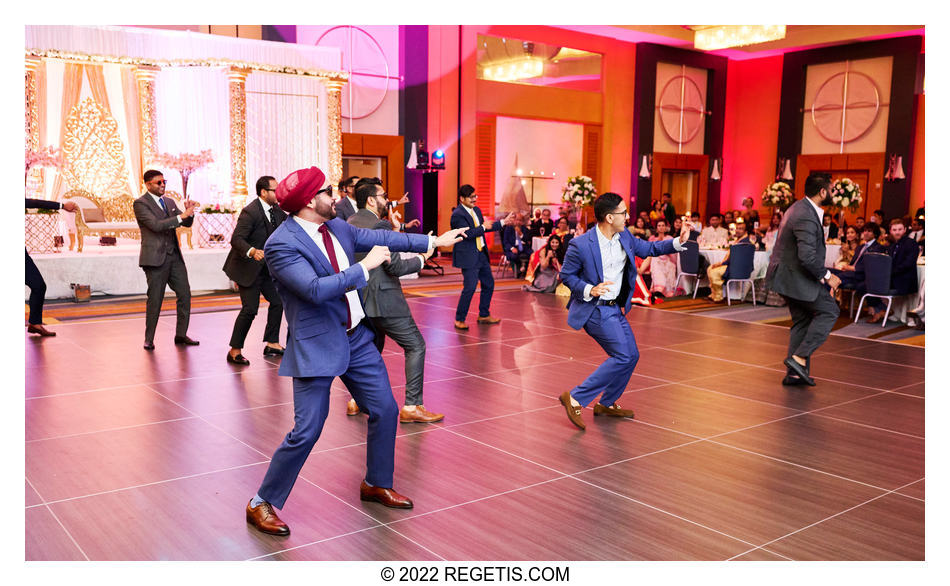 Grooms men dancing at the Bengali Wedding Reception