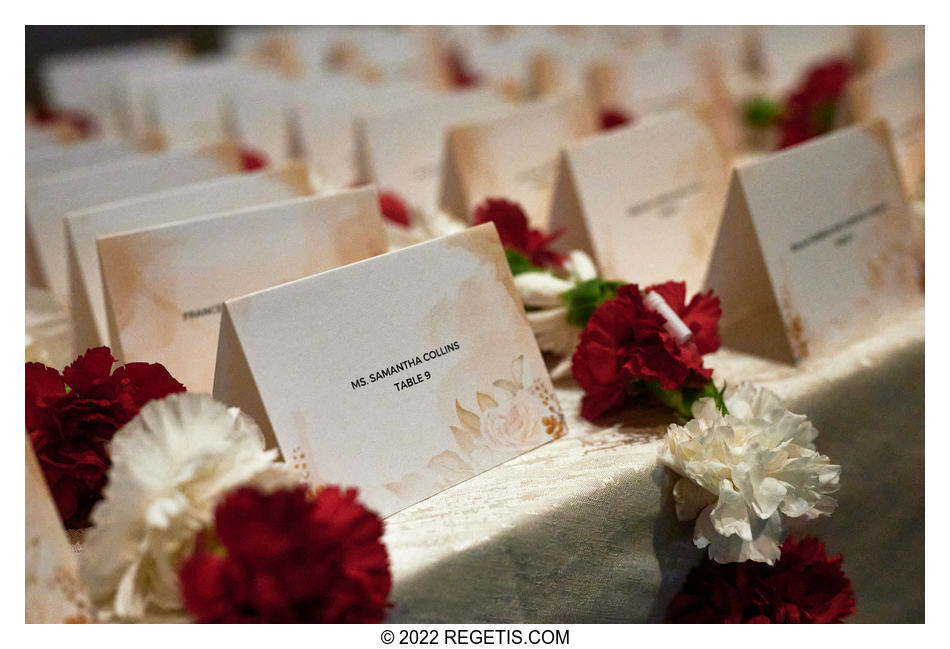Place cards for the reception