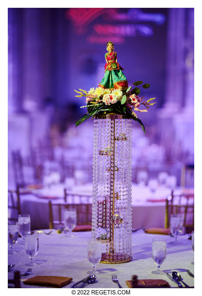 Centerpieces on the table setups at The Bellevue Conference & Event Center Ballroom Setup