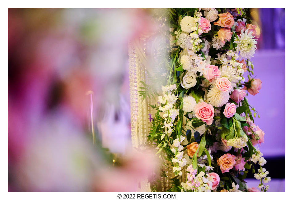 Floral decoration in the ballroom at The Bellevue Conference & Event Center Ballroom Setup