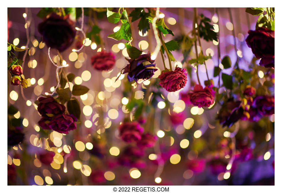Sarah Kahn's attention to detail, individual roses each manually hung to create a feeling of uniqueness and love in which family and friends danced the night away.
