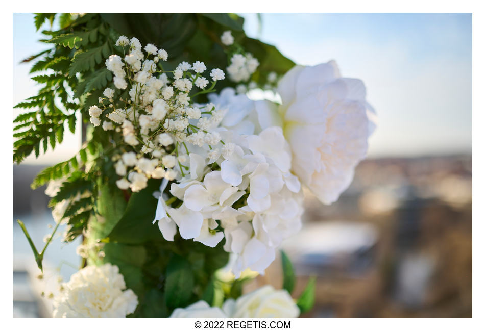 White floral decorations