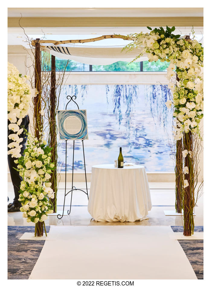 Chuppah setup for Jewish Wedding Ceremony at Four Seasons Hotel in Washington  DC