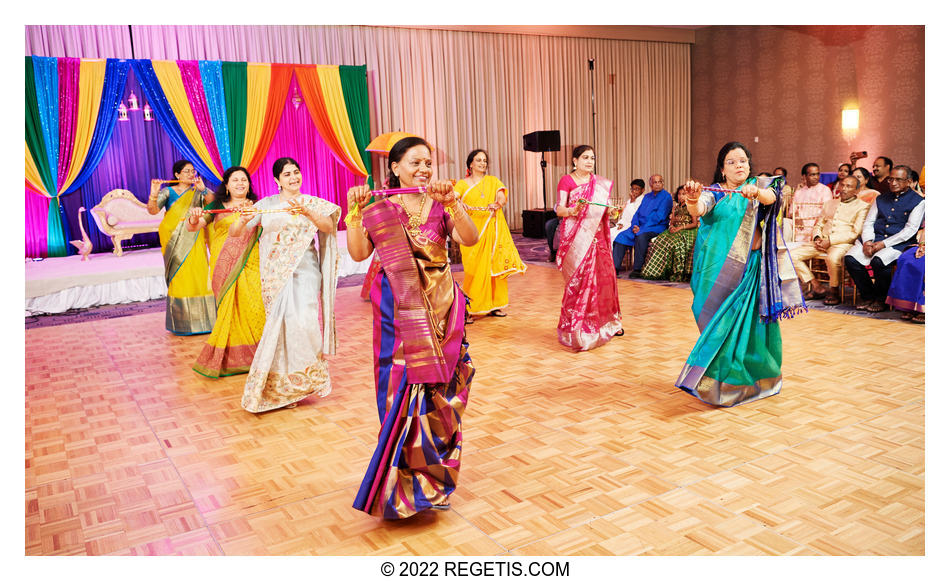 dance  performance by all the aunties at the Indian sangeet celebrations