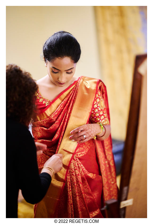 Ranjana getting ready for her traditional Telugu wedding.