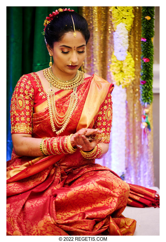 Ranjana performing Gowri pooja before the wedding ceremony