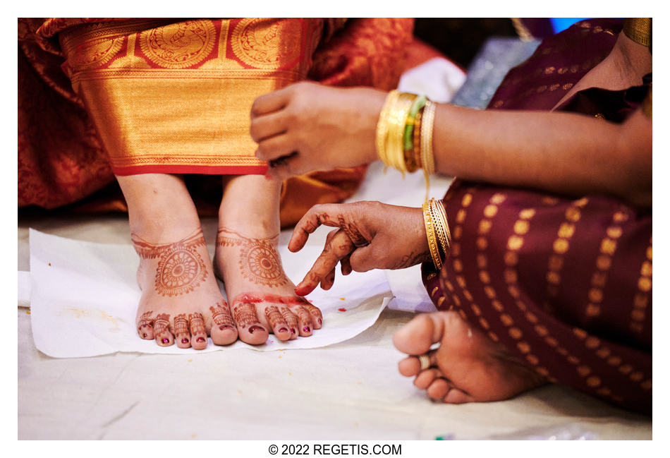 Details on a Telugu bride’s feet.