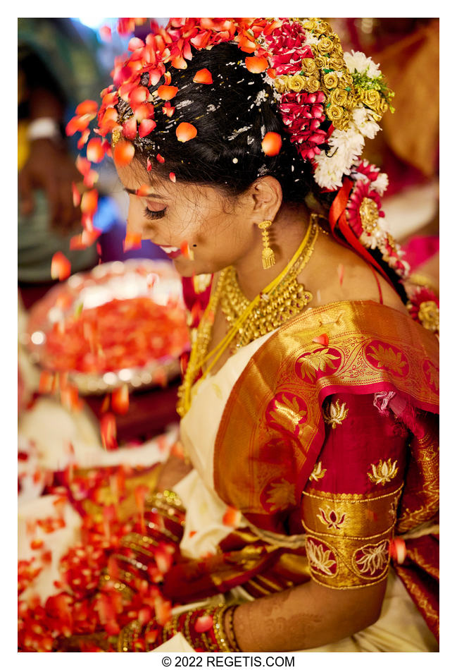 Beautiful talambralu ceremony at traditional Telugu wedding.