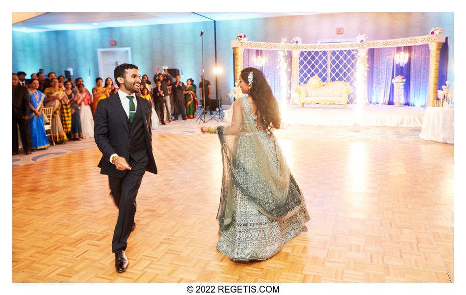 Bride and groom at the South Asian Wedding Reception Celebrations at the Westfields Marriott Washington Dulles.