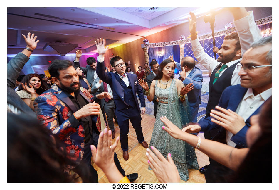 Guests dancing at the South Asian Wedding Reception Celebrations at the Westfields Marriott Washington Dulles.