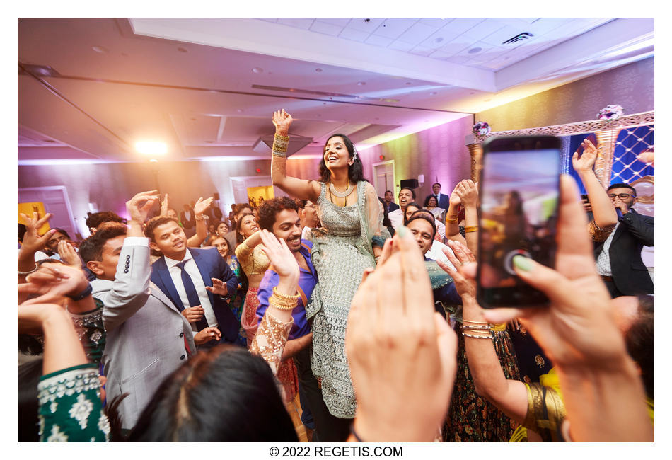 Guests dancing at the South Asian Wedding Reception Celebrations at the Westfields Marriott Washington Dulles.