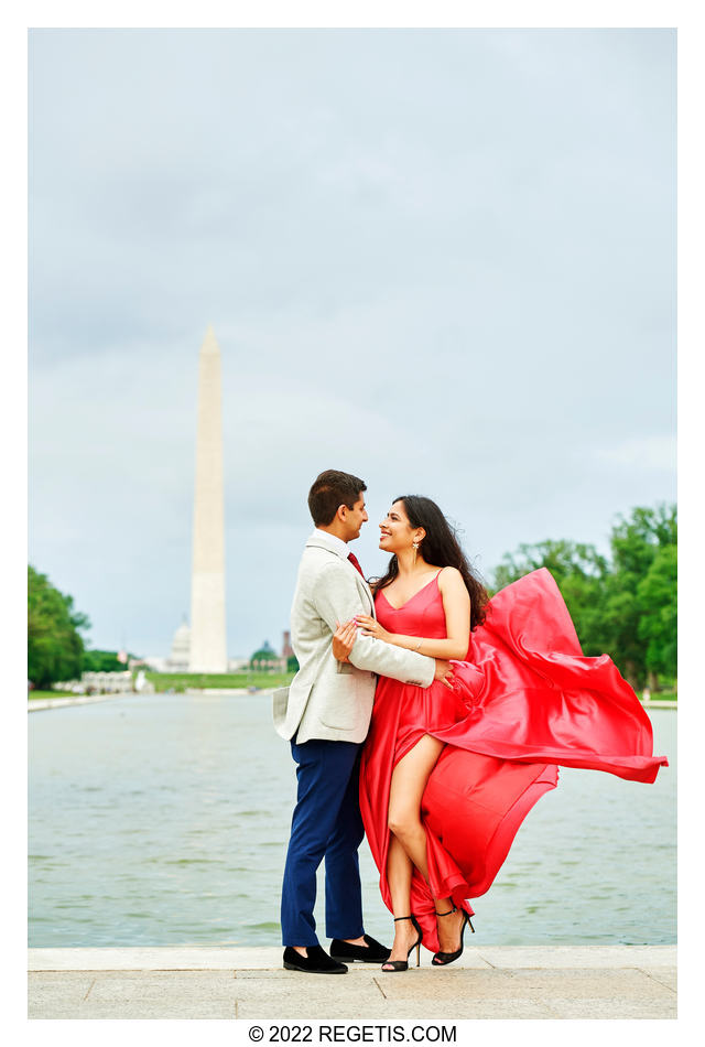 A Stylish Engagement Session in Red Dress
