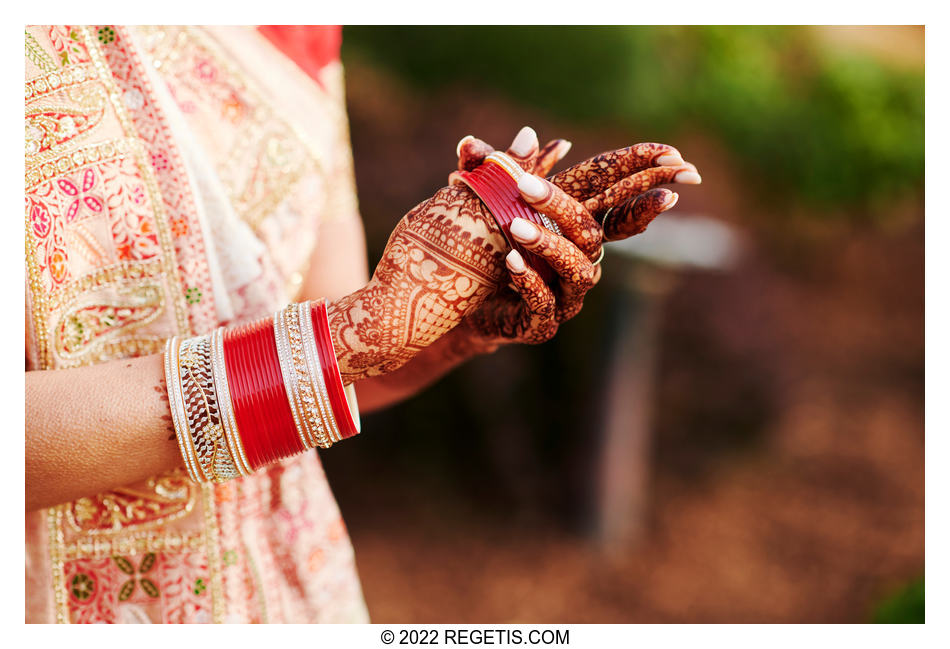 South Asian Bride, Sonal wearing her red bangles