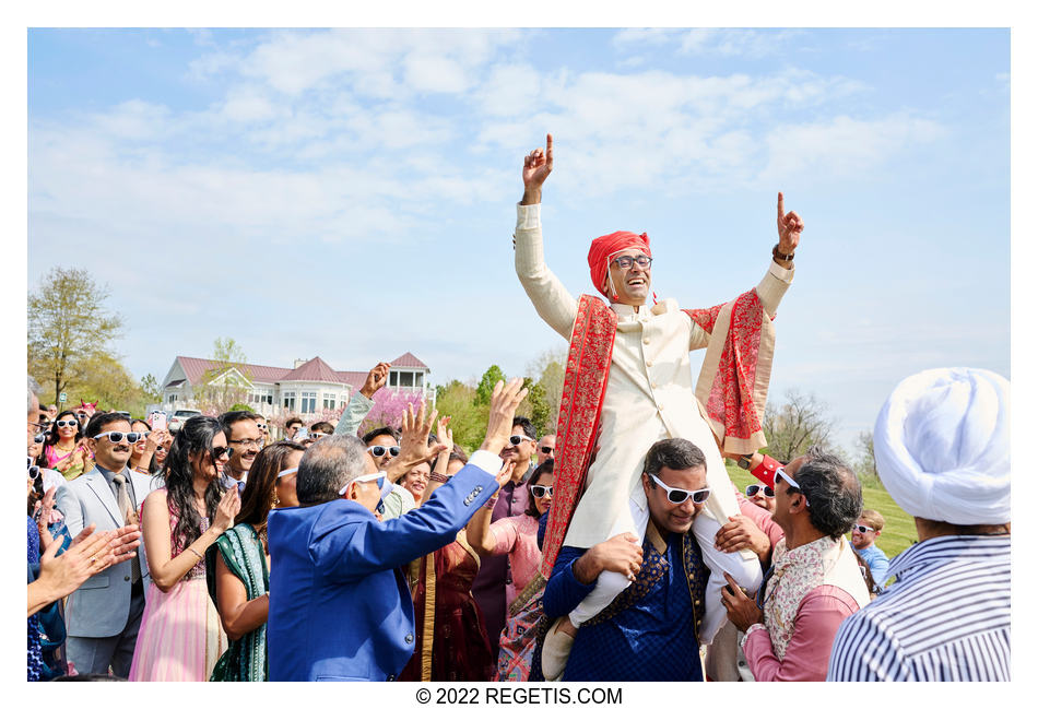 Guests picked up the groom at his Wedding Baraat
