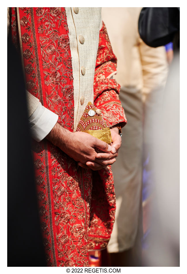 South Asian Wedding, Groom holding the coconut