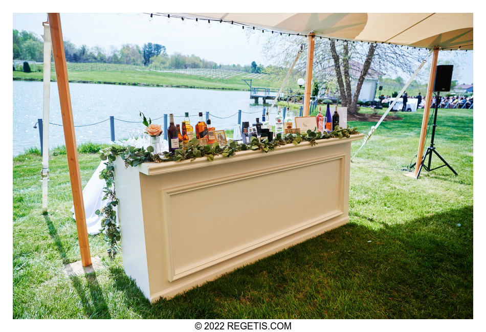 Bar setup at the Indian wedding reception under the tent