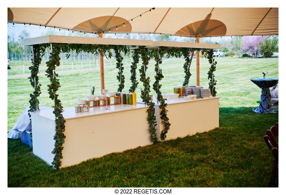 Food stations at the Wedding Reception