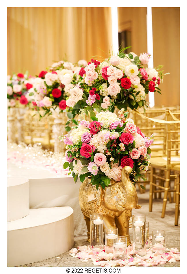 Floral decor by Preeti Verma for  South Asian Wedding at the Conrad Hotel Washington