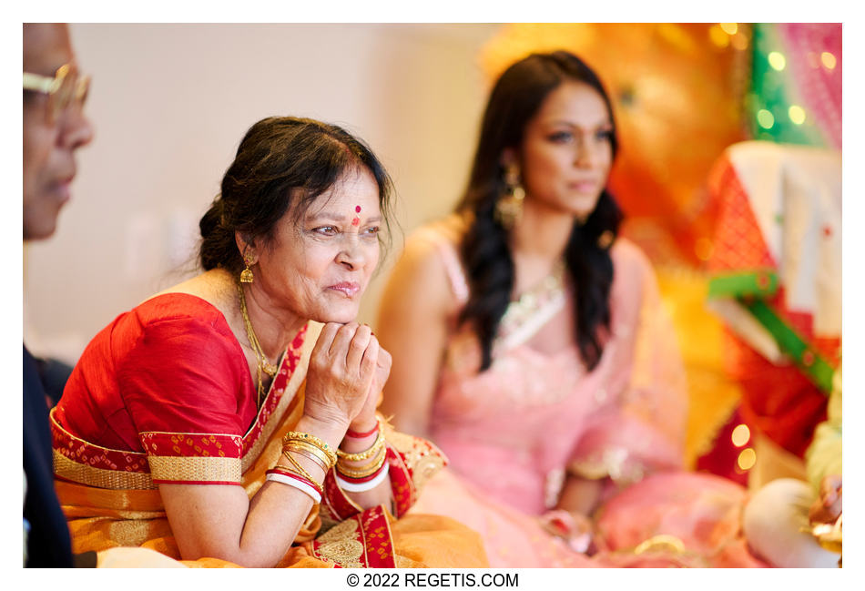 Mother of the bride Tripali and Ntin’s Haldi ceremony at their residence in McLean, Virginia