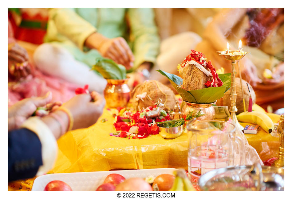 Hindu rituals at Tripali and Ntin’s Haldi ceremony at their residence in McLean, Virginia