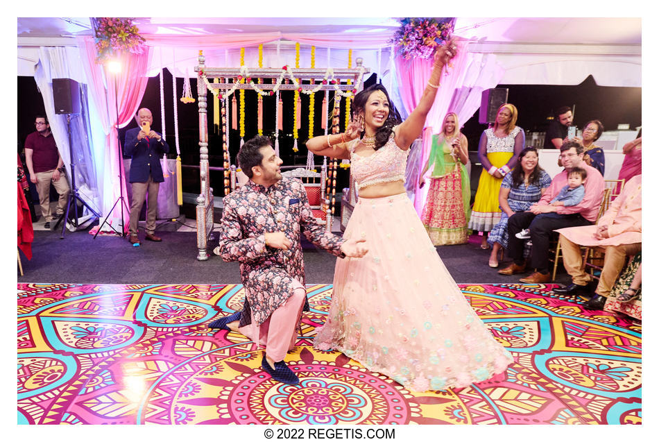Tripali and Nitin’s dancing at their Sangeet ceremony at 101 Constitution AVE