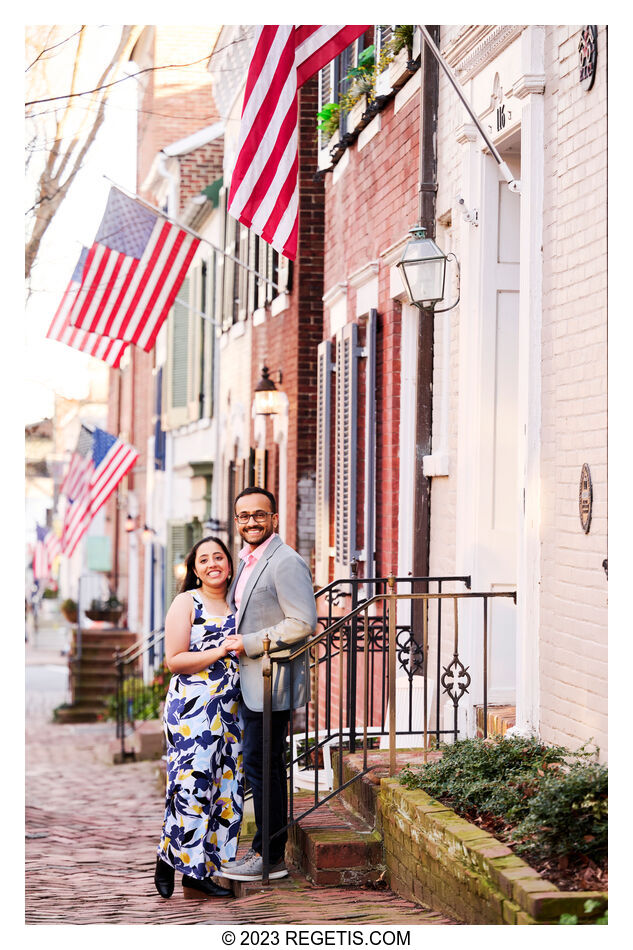 Palak and Sunny Engagement Session in Old Town Alexandria, Virginia