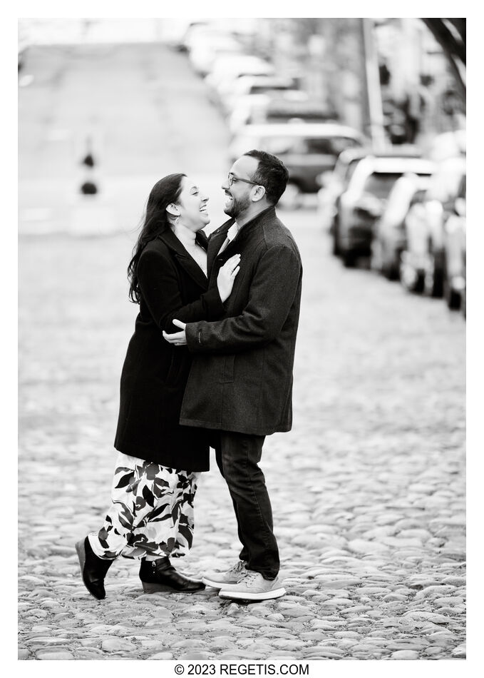 Palak and Sunny Engagement Session in Old Town Alexandria, Virginia