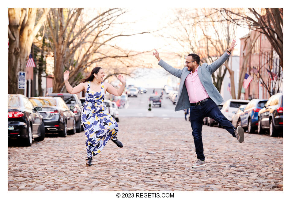 Palak and Sunny Engagement Session in Old Town Alexandria, Virginia