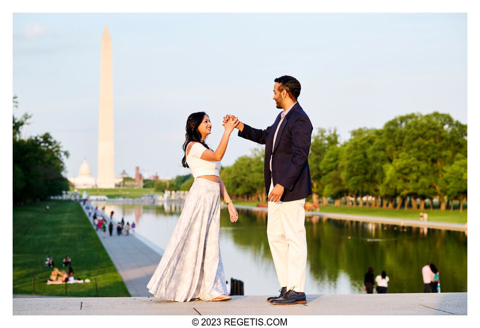 Payal and Sunny Engagement Session at the National Mall in Washington DC