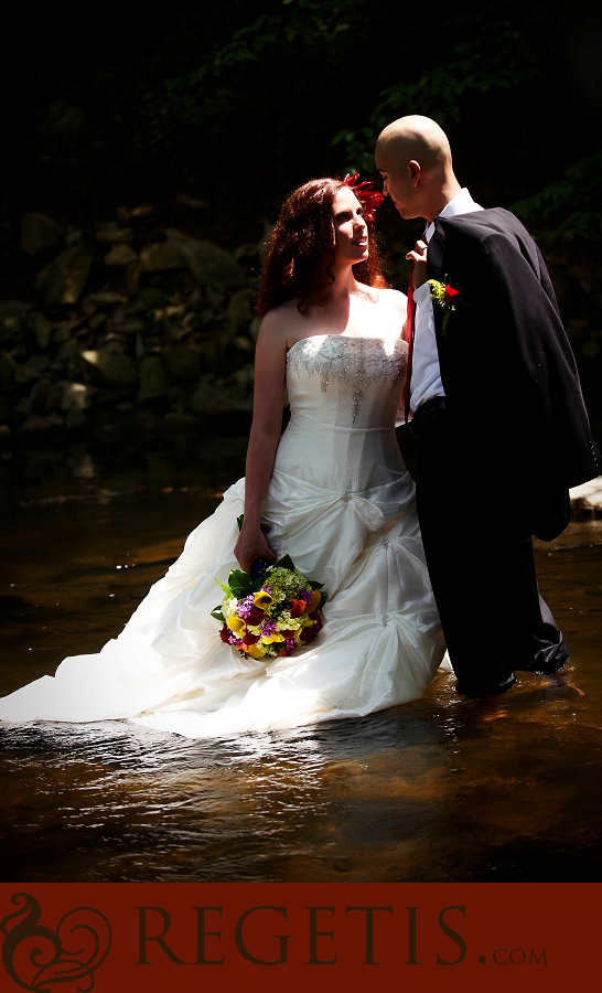 Wedding at Old Hickory Golf Club and Trash the Dress in the Water and our Golden Retriever