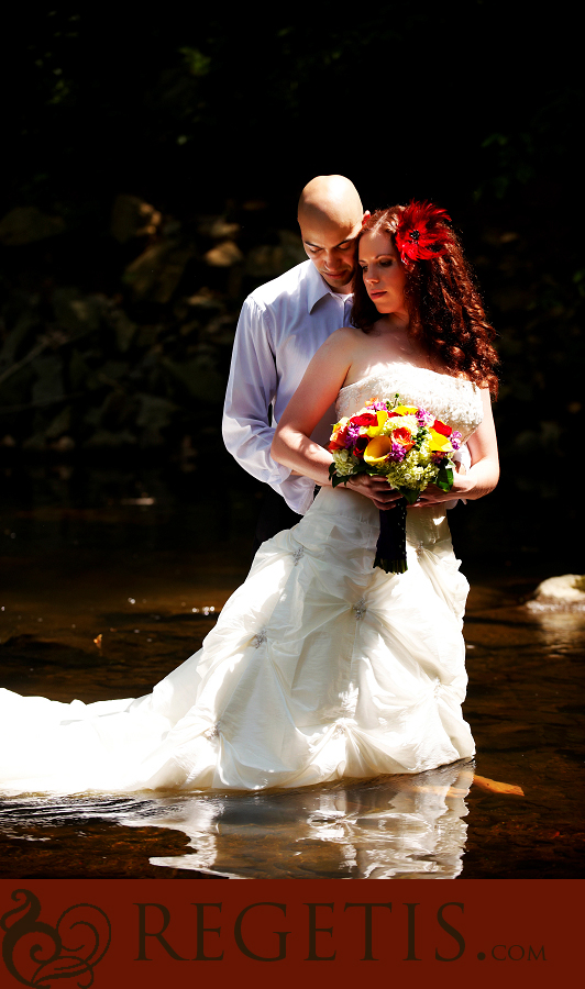 Wedding at Old Hickory Golf Club and Trash the Dress in the Water and our Golden Retriever