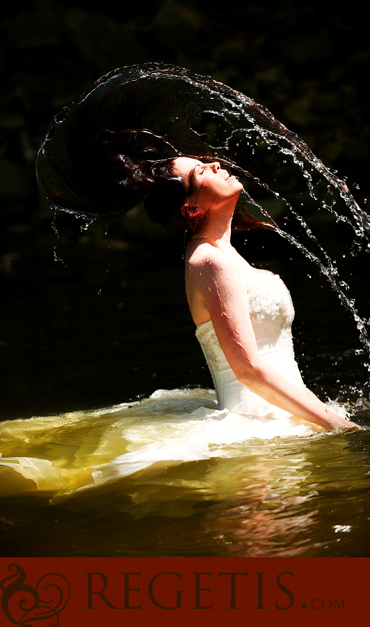 Wedding at Old Hickory Golf Club and Trash the Dress in the Water and our Golden Retriever